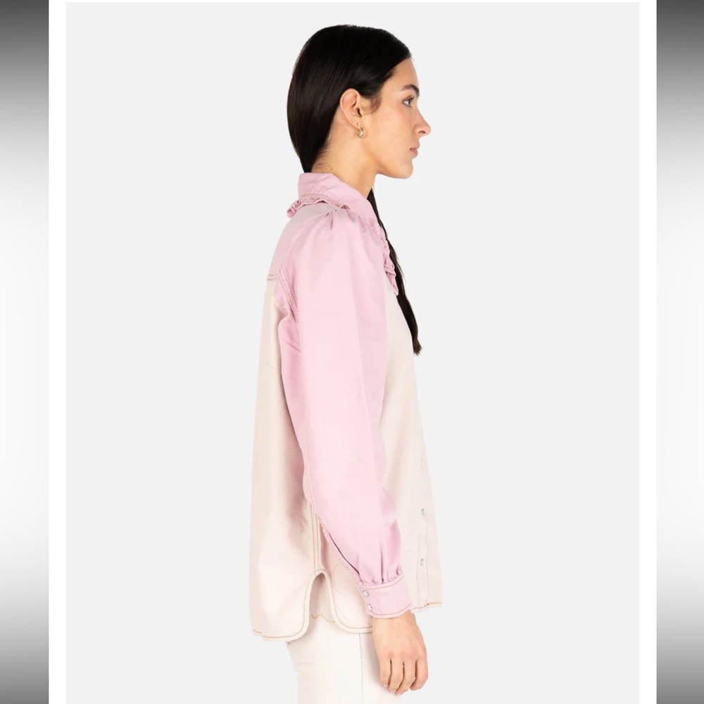 Blue B Collection Chic Pink and Cream Women's Blouse 💗 - Picture 2 of 14